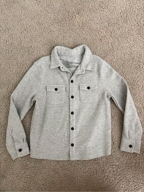 Kids' Heather Gray Button-Front Shirt Jacket